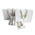 Matte Coating 300gsm Paper White Bags With Handles