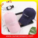 QF17018 Sun Accessory customized wholesale corduroy baseball caps and hats for
