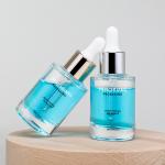 Round Massage Oil Glass Dropper Bottle Serum Pipette 30ml Clear Glass Face