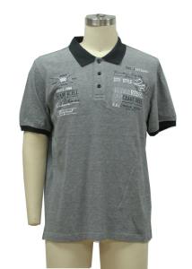 Quality Grey Melange All Cotton Mens Polo T Shirts / Guys Polo Shirts 48 / 50 / 52 Sizes wholesale