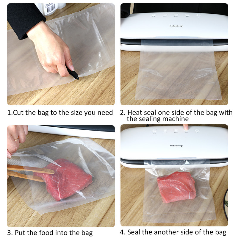 Food Nylon Vacuum Pouches Embossed Vacuum Seal Bag Rolls for Packing