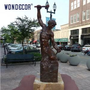 Quality Custom Outdoor Garden Large Life Size Metal Bronze Human Sculptures Self Made Man Statue wholesale