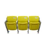 Yellow Blow Molding Anti UV Foldable Stadium Seats Aluminum Leg