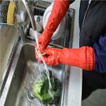 Household Extra Long Sleeve Rubber Gloves High Latex Content For Daily cleaning