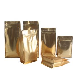Quality 125g 250g 500g 1kg Aluminum Foil Flat Bottom Coffee Bean Bags With Valve wholesale