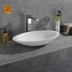 CE Solid Surface Wash Basin Matte White Above Counter Basin