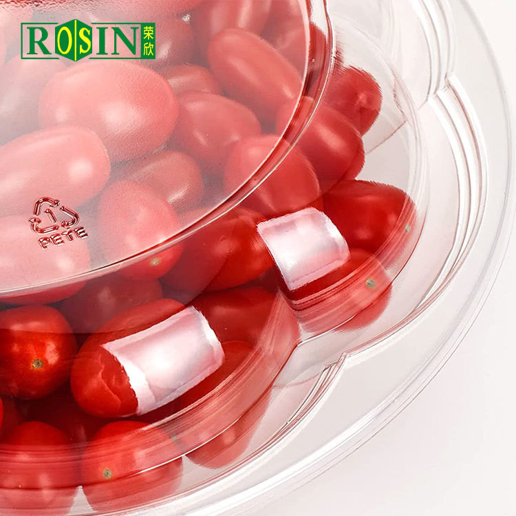 32 Oz Plastic Disposable Fruit Packaging For Fresh Cut Fruit With Lid