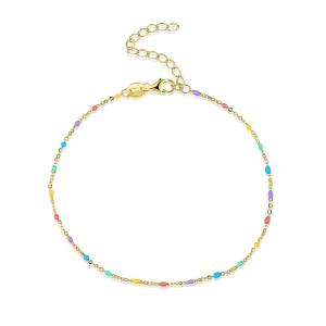 Quality 21.2cm 0.8 Gram Sterling Silver Rainbow Bracelet Unisex Cubic Zirconia Bracelet S925 wholesale