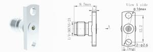 Quality 2 Holes 40GHz Flange Female RF Connector Stainless Steel Material Nickel Plated wholesale