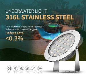 Quality 48W 4000LM Underwater LED Spotlights IP68 Waterproof Swimming Pool LED Light wholesale