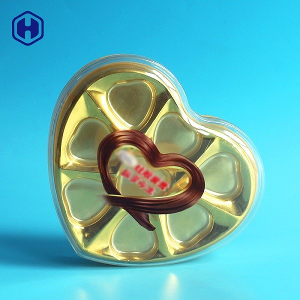230ml Heart Shape Clear Plastic Cookie Boxes Chocolate Round Plastic Canisters