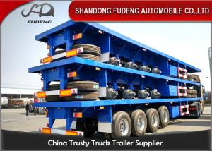 Quality 40 Foot / 20 Foot Flatbed Container Trailer With Tool Box Four BPW / FUWA Axles wholesale