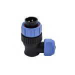 Nylon PA66 Sp21 Ip68 Male Plastic Connector Right Angled 9 Pin 22awg