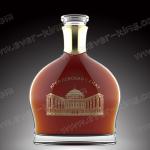 Aluminium Label Transparent Flint Vodka Glass Bottle