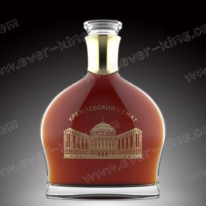 Quality Aluminium Label Transparent Flint Vodka Glass Bottle wholesale
