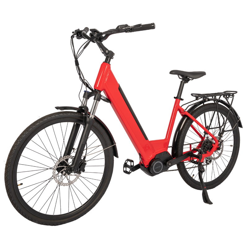 27.5 Inch Electric Road Bike Domanca 2024 Red Electric City Bike with 250w Power