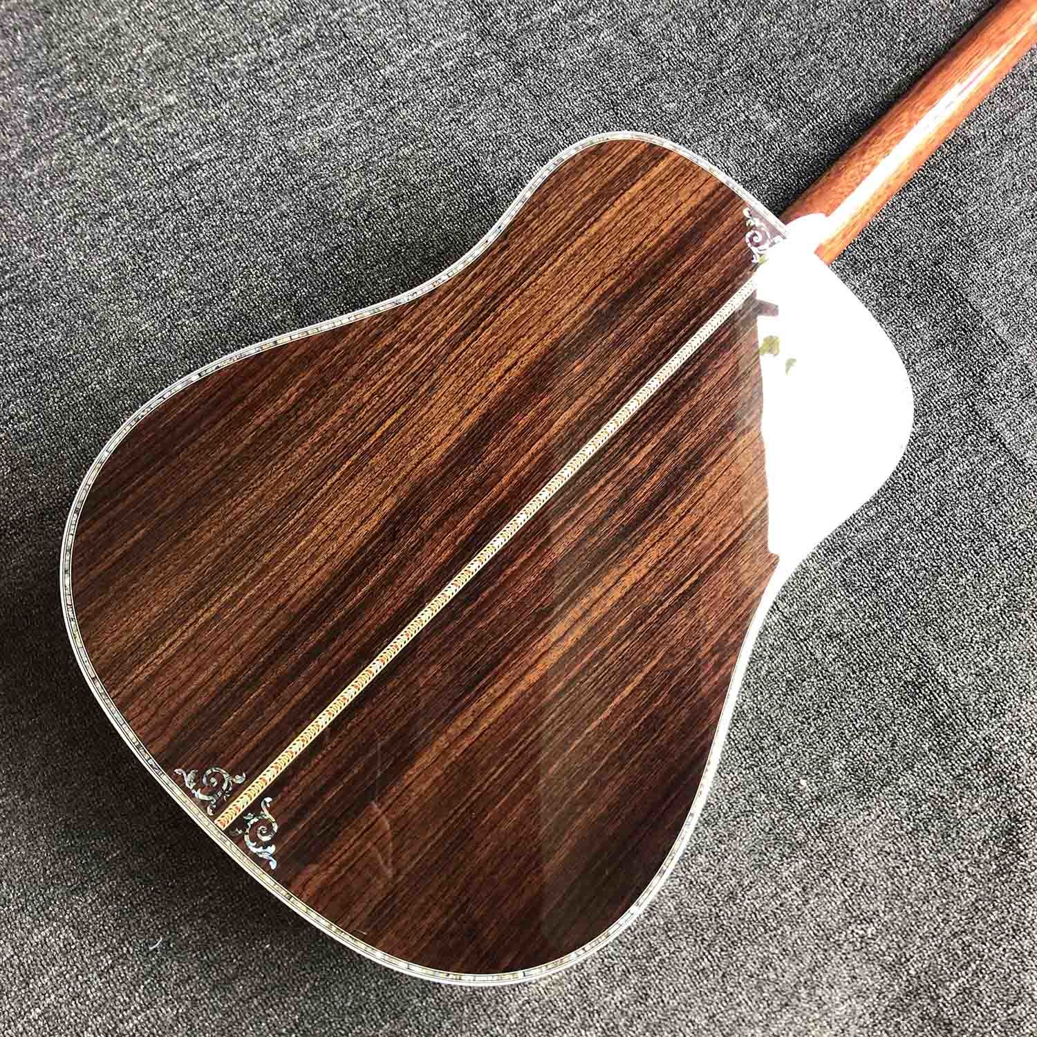 41 Inch AAAA All Solid Wood Abalone Binding Solid Rosewood Back Side Acoustic Guitar with 550a Electronic EQ in Sunburst