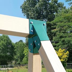 Quality Green Metal Steel A-Frame 2 Brackets Swing Set with Heavy Duty Mounting Hardware 4.3kg wholesale