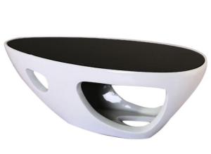 Quality Modern Leisure living room Fiberglass Coffe tea table with glass on wholesale