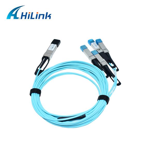 Cheap 100G QSFP28 To 4X25G SFP28 Breakout Active Fiber Optic Cable OM3 3m Length for sale