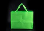 Green Color Reusable Non Woven Tote Bags In Bulk For Super Market Shopping