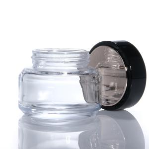 Quality Custom 30g 50g Frosted Glass Cosmetic Jars Facial Cream Jar Containers And Packaging wholesale