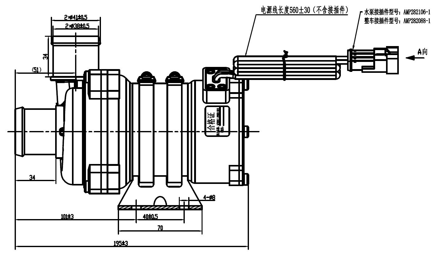 OWP-BL43-450T EWP 24VDC 250W Rated 6000L/H For EV's Battery Management System and Liquid Cooled & Glycol Circulation