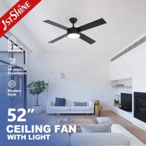 Quality 4*MDF Blades Decorative LED Ceiling Fan Black Finish DC Motor Energy Saving wholesale