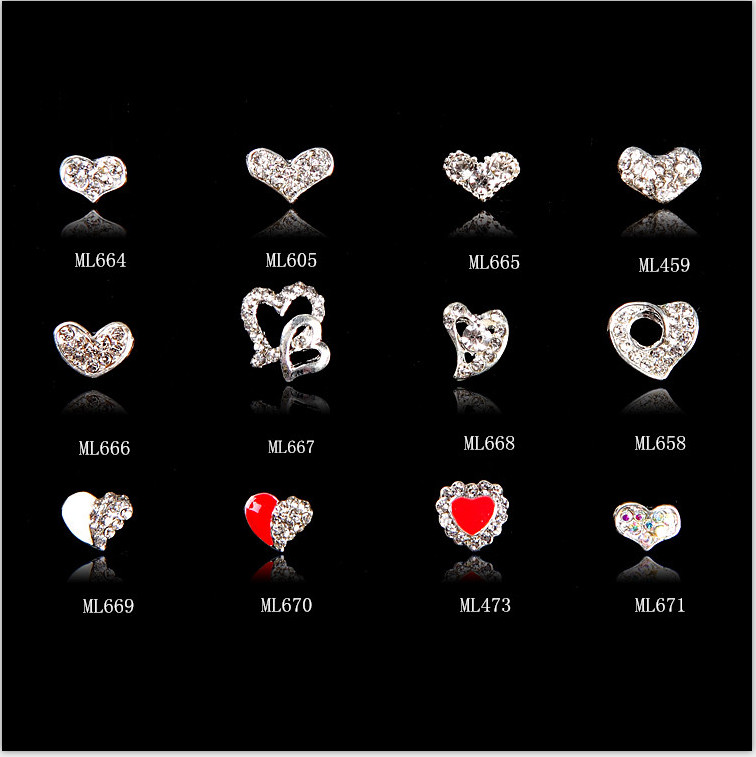 Hot NEW Wholesale Alloy Jewelry 3D Nail Art Jewelry Nail rhinestones Sticker Supplier Number ML664-671