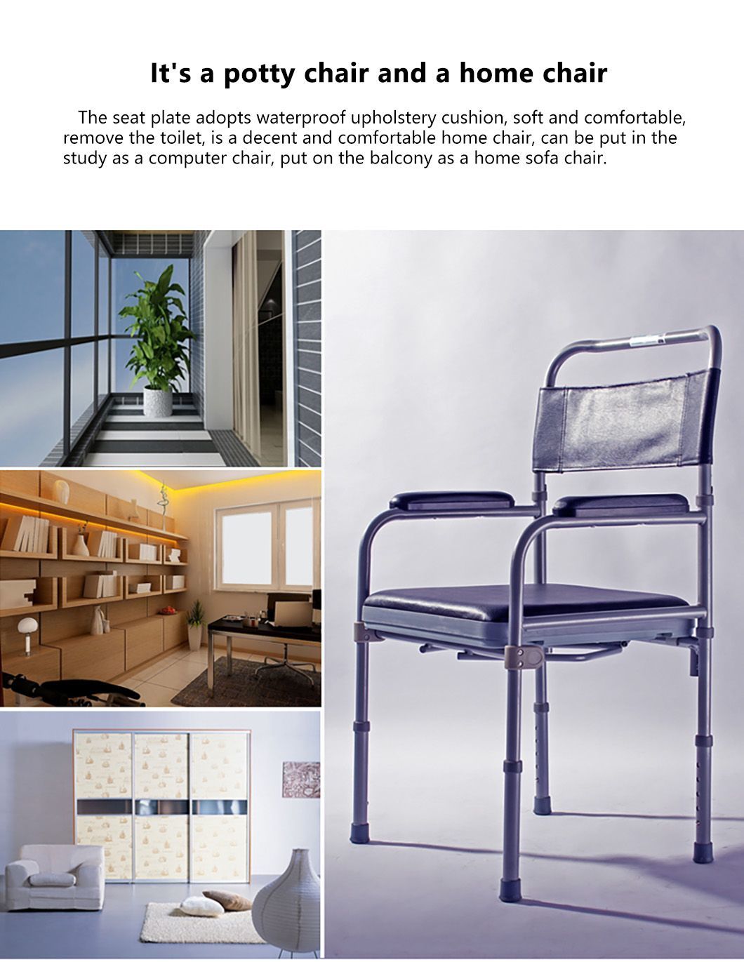 Toilet Chair Folding Toilet Stool Elderly Chair Thickened Toilet Stool with Potty Pregnant Woman