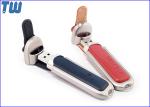 Metal Frame Leather Cover USB Pen Drive with Plastic Body insdie
