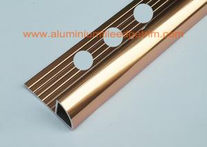 Quality External Corner Aluminum Tile Trim Profiles 10mm Bright Brass Polished Coppper Color wholesale