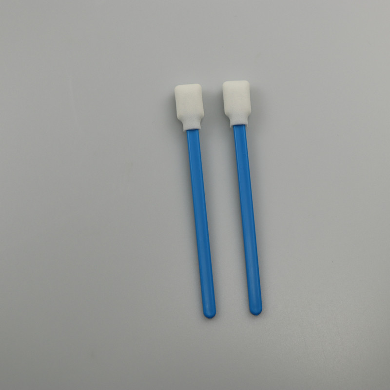 Highly Absorbent Foam Swabs For Solvent Cleaning Paddle Head Blue Handle