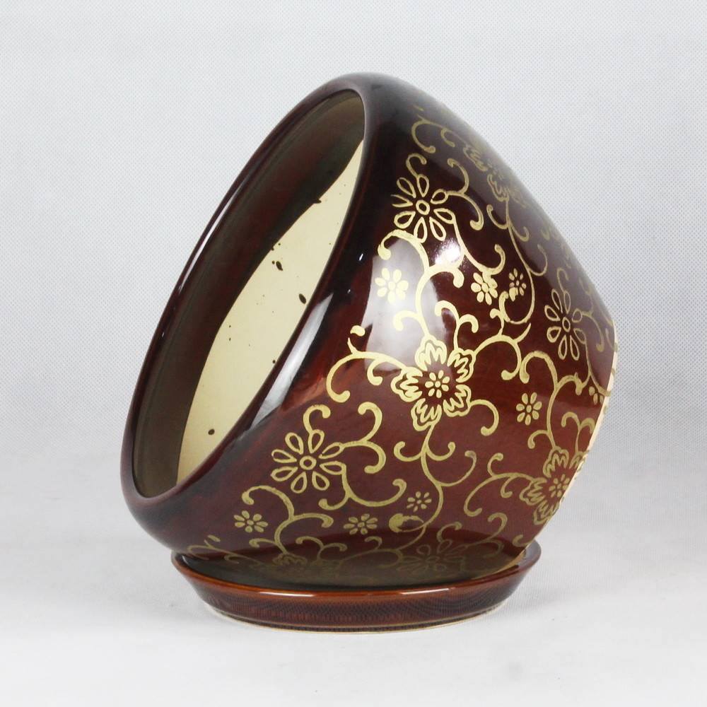 Customized Round Ceramic Pots Wide Selection Drainage Included