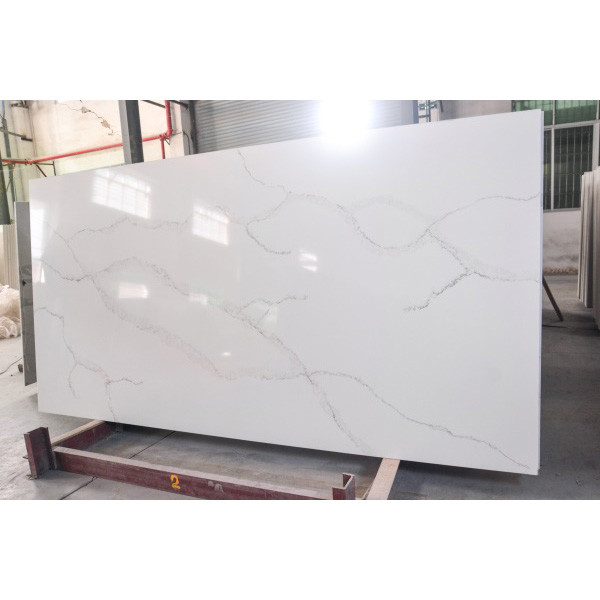 Kitchen Island 2.2g/Cm2 White Calacatta Quartz With Gold Veins