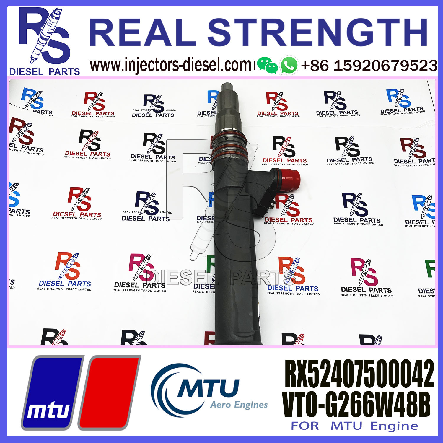 Remanufactured High Quality Diesel Fuel Engine Injector VTO-G363BD RX52407500042 for DDC/MTU 4000