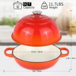 6 QT Enameled Cast Iron Dutch Oven – Perfect For Sourdough Baking, Braising, And