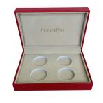 Custom Red Leatherette Commemorative Coin Boxes 133*110*80mm