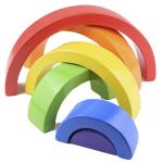 4.5cm Wooden Blocks Toys Arched Stacking Rainbow Blocks