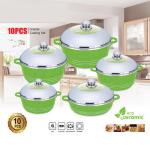 10pcs New Design Die-casting Non Stick Aluminum Cookware Sets Soup Pot