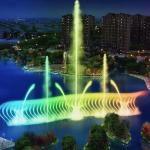 Multimedia floating shooting fountain