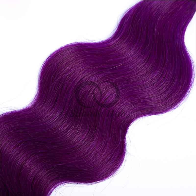 #T1B/Purple Body Wave Remy Human Hair Bundles Sew In Weave Bundles Brazilian Bundle Deals