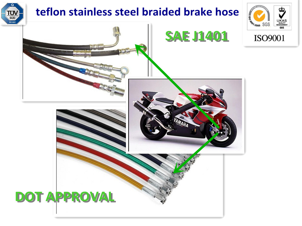 / PTFE flexible stainless steel braided brake hose