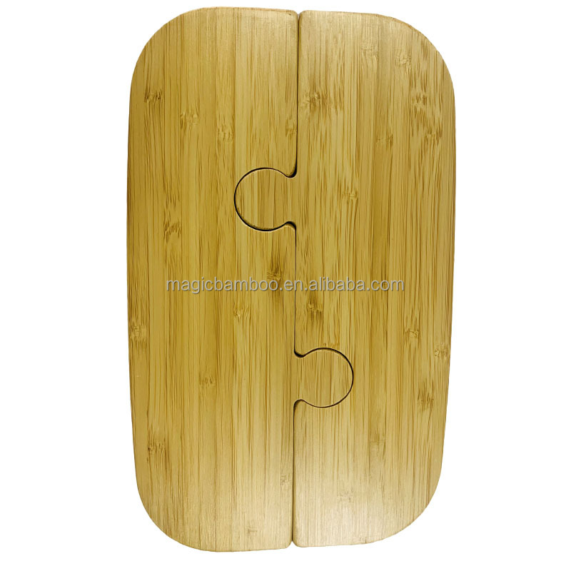 Plate Dish Bamboo Wooden Design Puzzle Shaped Tray Dinner Plate for Catering