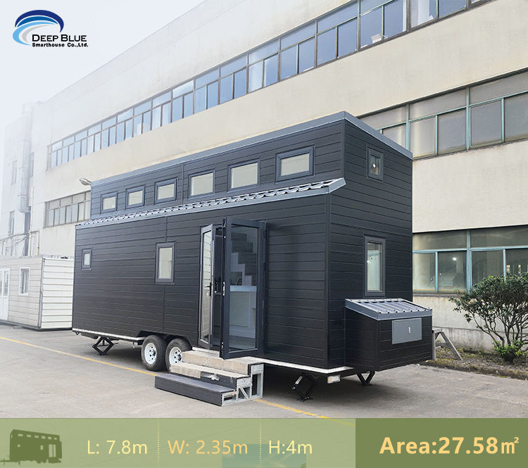 Modular Home Prefabricated Light Steel Structure Tiny House On Wheels With Trailer For Airbnb