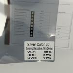 Silver 30 Decorative Building Window Film Dirt Resistant Customizable