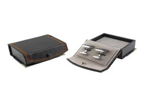 Quality Fashionable Cufflink Gift Box PU Leather Material with Velvet Inside wholesale