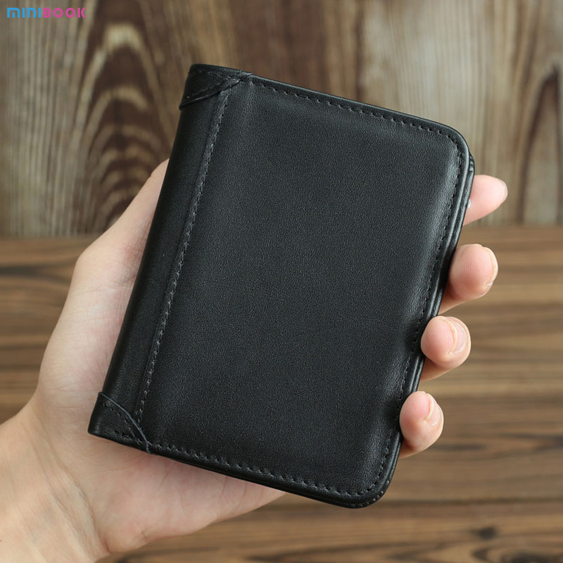 Custom Logo Crazy Horse Leather Men's Bifold Wallet with Rfid Blocking Protection