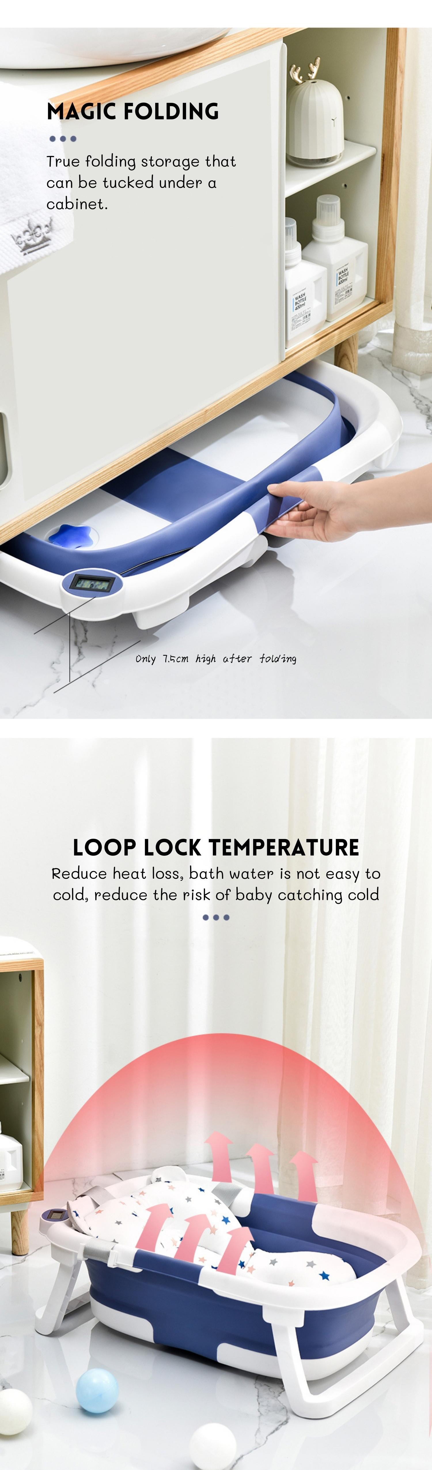Multifunction Collapsible Baby Bathtub Household Safety Portable Plastic