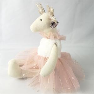 Quality PP Cotton Christmas Plush Toys Baby Huggable Loveable Skirt Elk Stuffed Animal wholesale